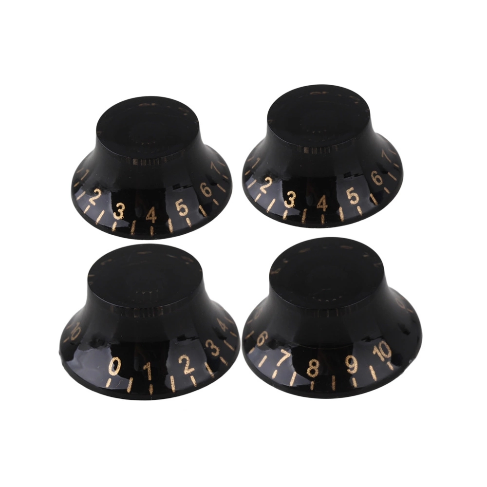 4x Top Hat Transparent Volume Tone Control Knob for Electric Guitar 6mm Dia Hole