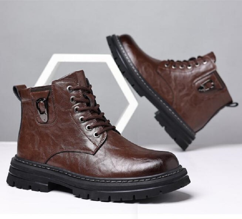 Oryginalne skórzane buty męskie pluszowe ciepłe buty zimowe Wysokiej jakości menu motocyklowe buty mody Buty narzędzi 10A45