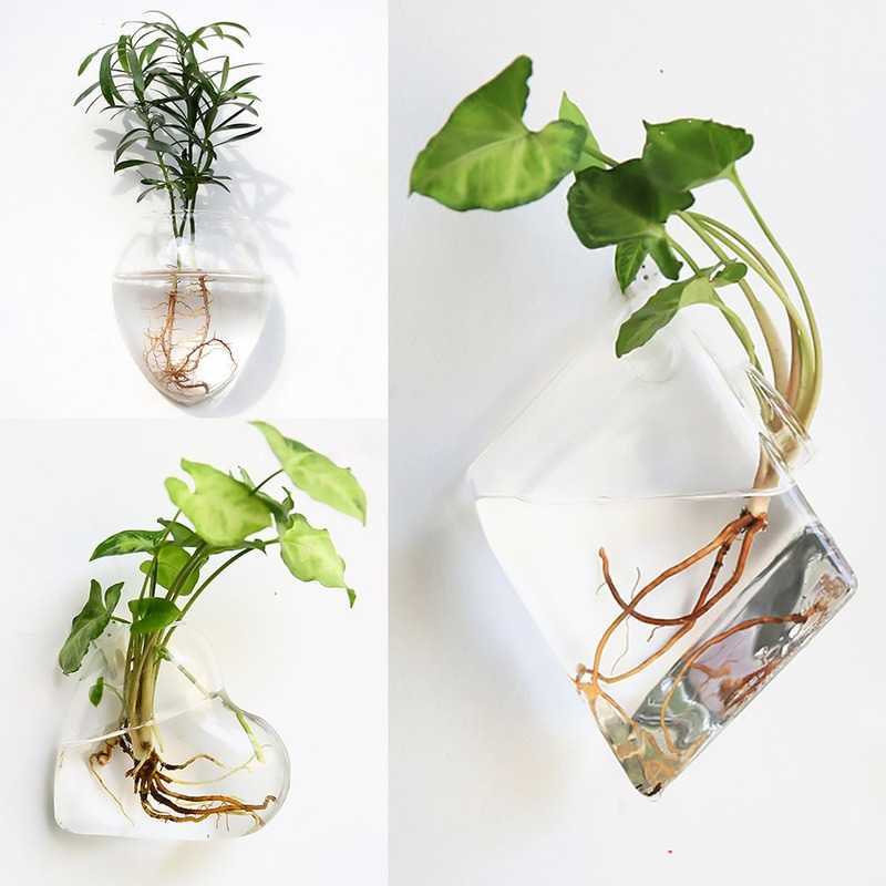 Vaser mode vägg hängande glas blomma vas terrarium vägg fisk tank akvarium container blomma planter krukor hem trädgård dekoration p230411