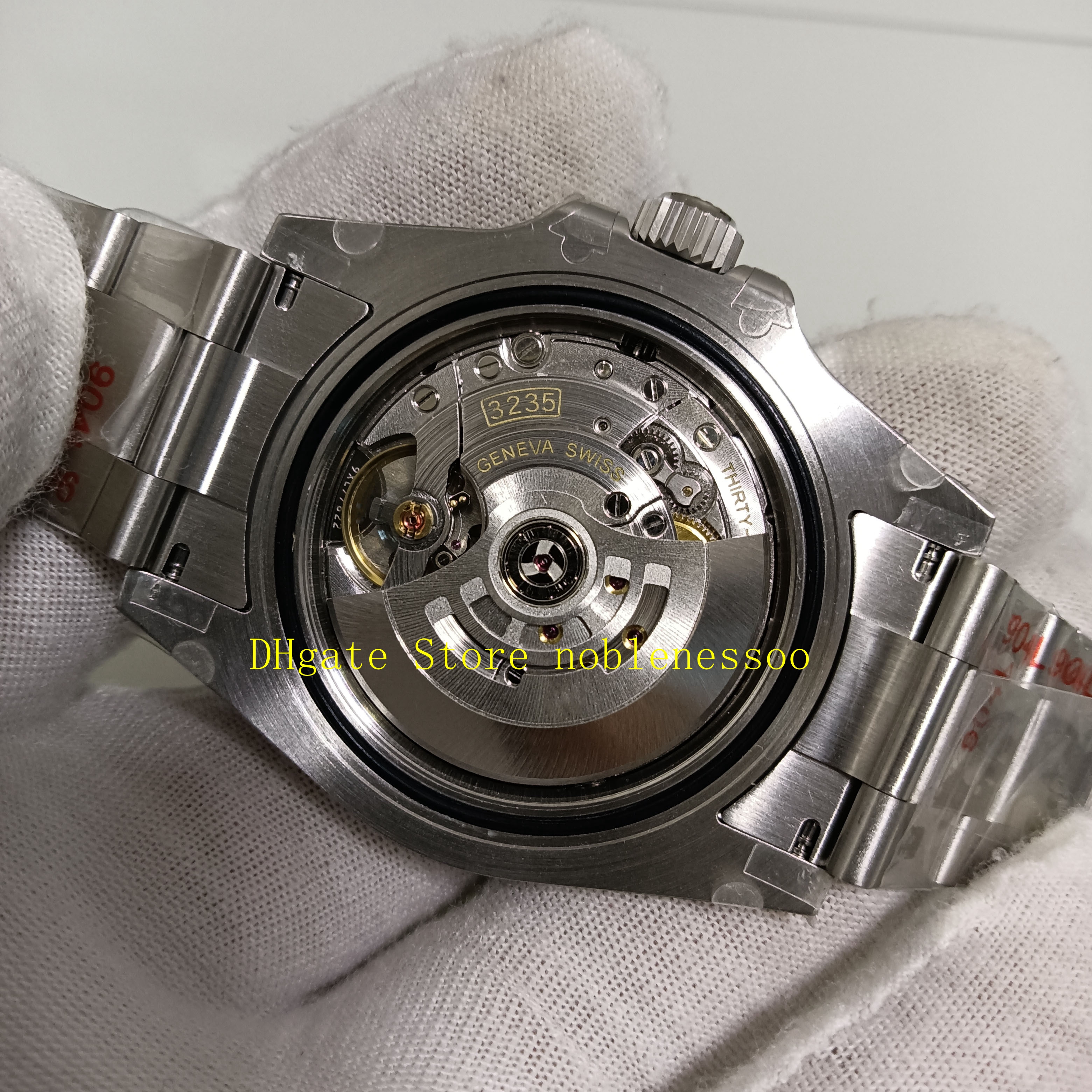 Real Po 904L Steel 41mm Watch Men Automatic Date Black Ceramic Bezel V12 Version Luminous Diving Cal 3235 Movement Wate260q
