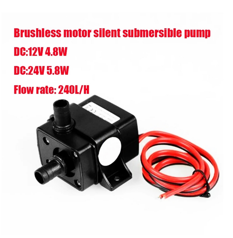 Vattenpump 4.8W 5.8W 240L/H Silent Fish Tank Pump DC 12V 24V Solarborstlös motorpool Cirkulerande nedsänkbar pump