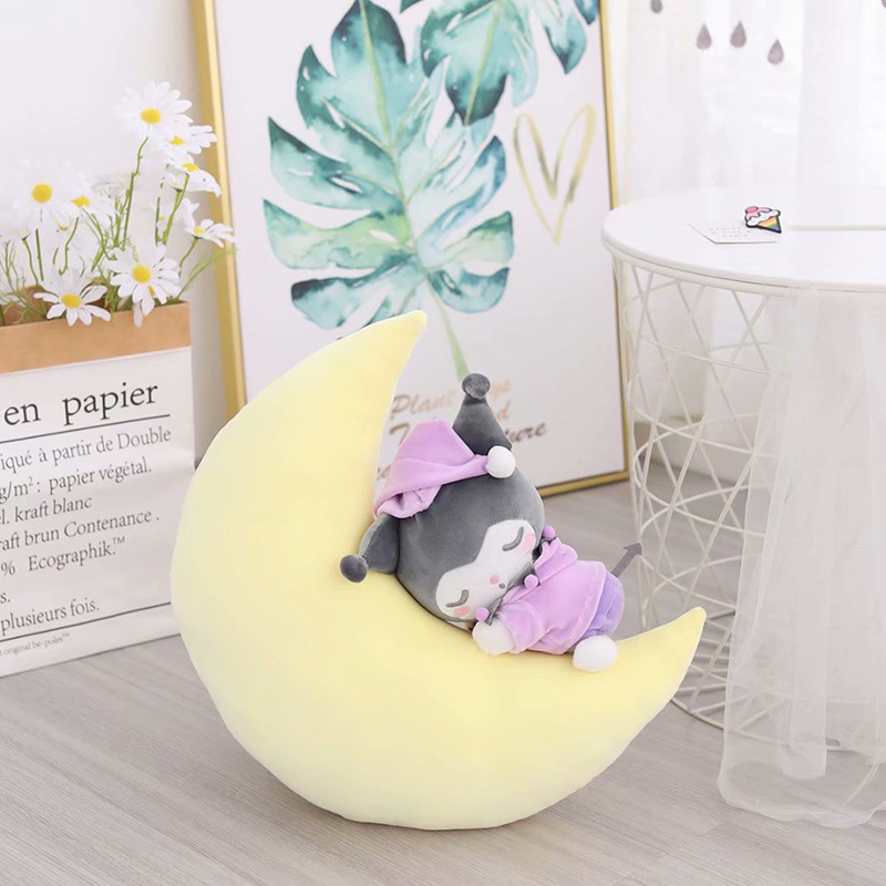 Dessin animé rêve ange mélodie Kuromi peluche poupée doux jeter oreiller décoration coussin cadeau