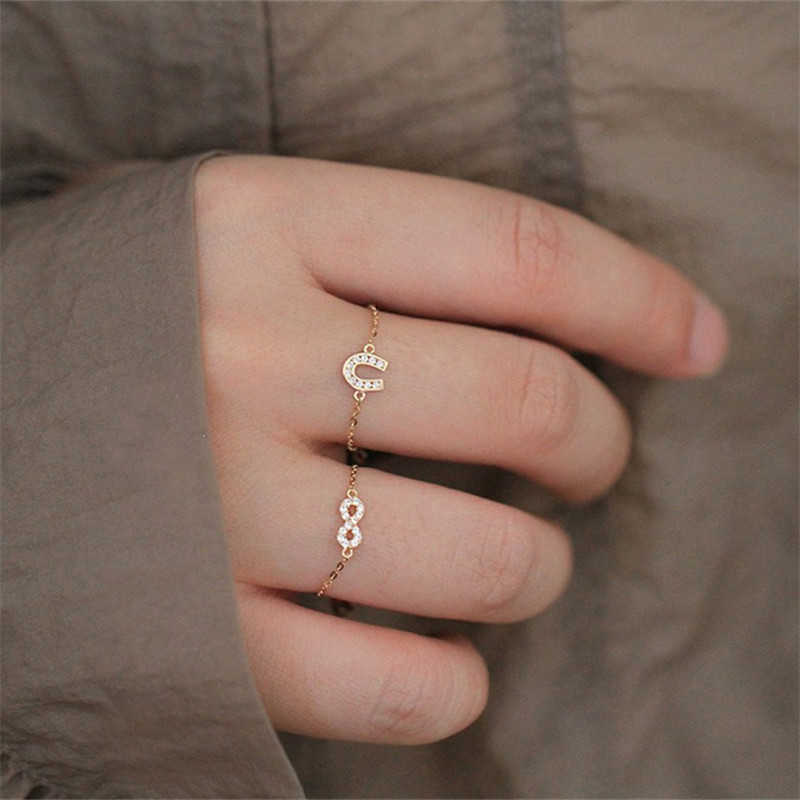 Кольца Band Rings Liemjee Fashion Jewelry Real 925 Серебряный серебряный серебряный серебряный циркон Регулируемый цепной кольцо для женщин показывает подарок очарования All Seasons P230411