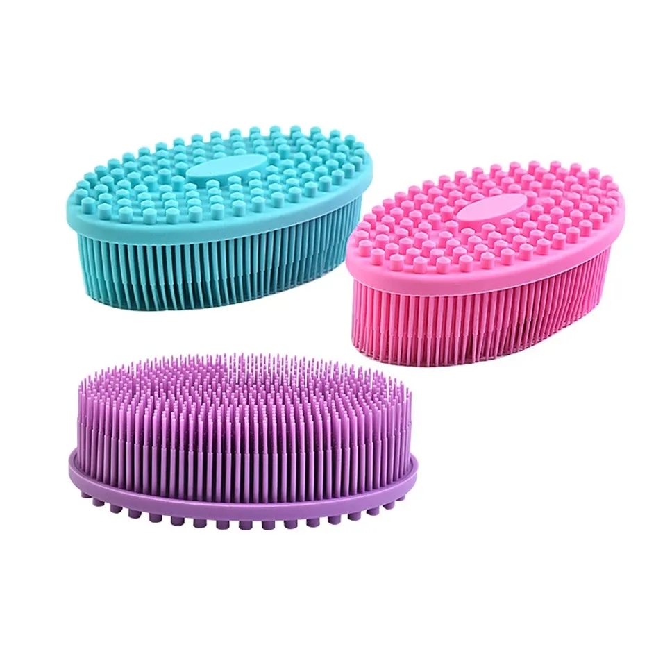 Soft Silicone Body Brush Wash Bath Shower Exfoliating Skin Fit For Baby Bath Shampoo Facial Massage Brush