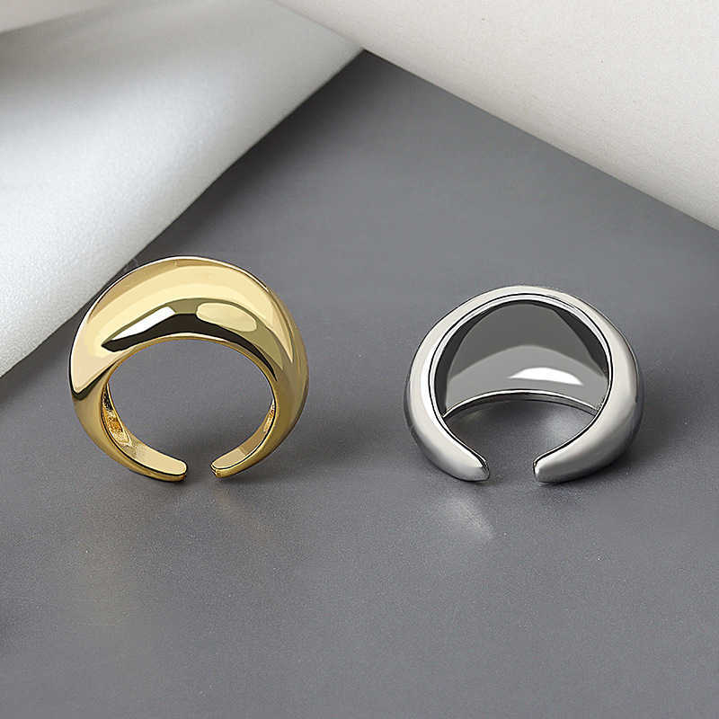 Band Ringe LIVVY Koreanische Einfache Silber Farbe Handgemachte Ringe Für Frauen Hochzeit Paar Kreative Geometrische Engagement Schmuck Geschenke P230411