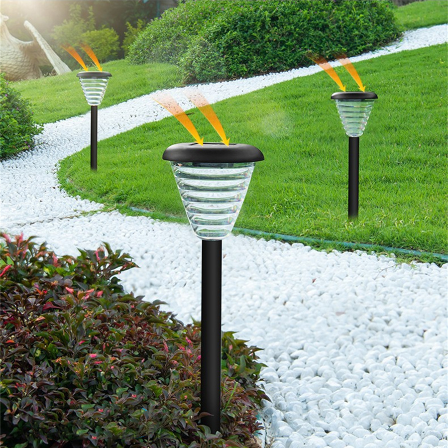 Luci solari esterni impermeabili da giardino paesaggio lampada da giardino luci da giardino luci da campeggio luci da prato bianco caldo che cambiano colore Anello rotondo dell'anima luce spot unica