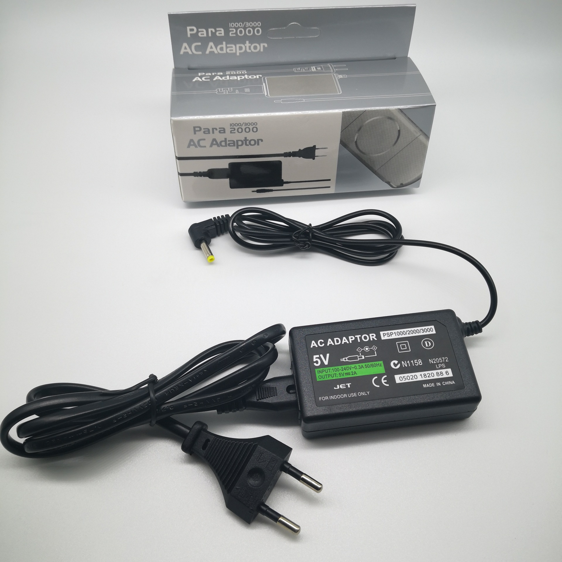 För Sony PSP 1000 2000 3000 AC -adaptrar Slim eu US Plug Wall Charger Strömförsörjningsladd med detaljhandelslåda