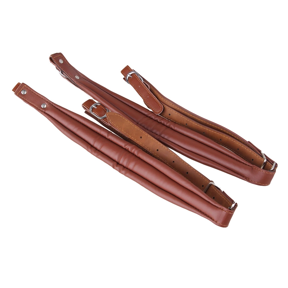 Un par de correas de hombro de acordeón de cuero sintético ajustable para acordeones bajos 16-120