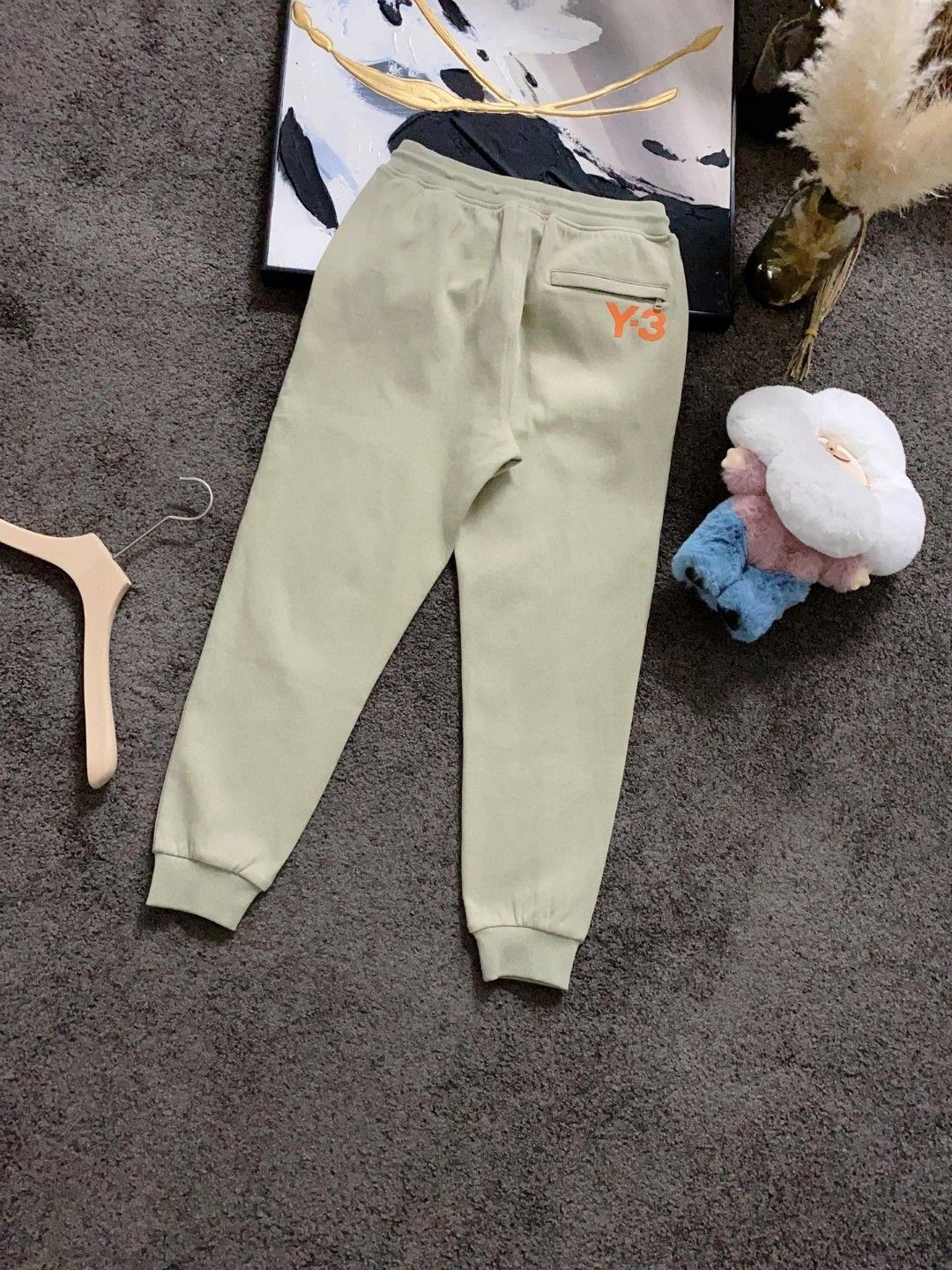 Pantaloni da uomo qqf0 pellicola molla e autunnale y3 lettere a colore fluorescente sciolto