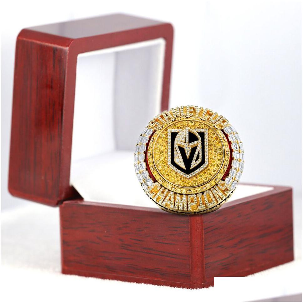 2022 2023 Golden Knights Stanley Cup Team Champions Championship Ring With Tood Display Box Souvenir Men Fan Gift Drop Delivery DHJT4
