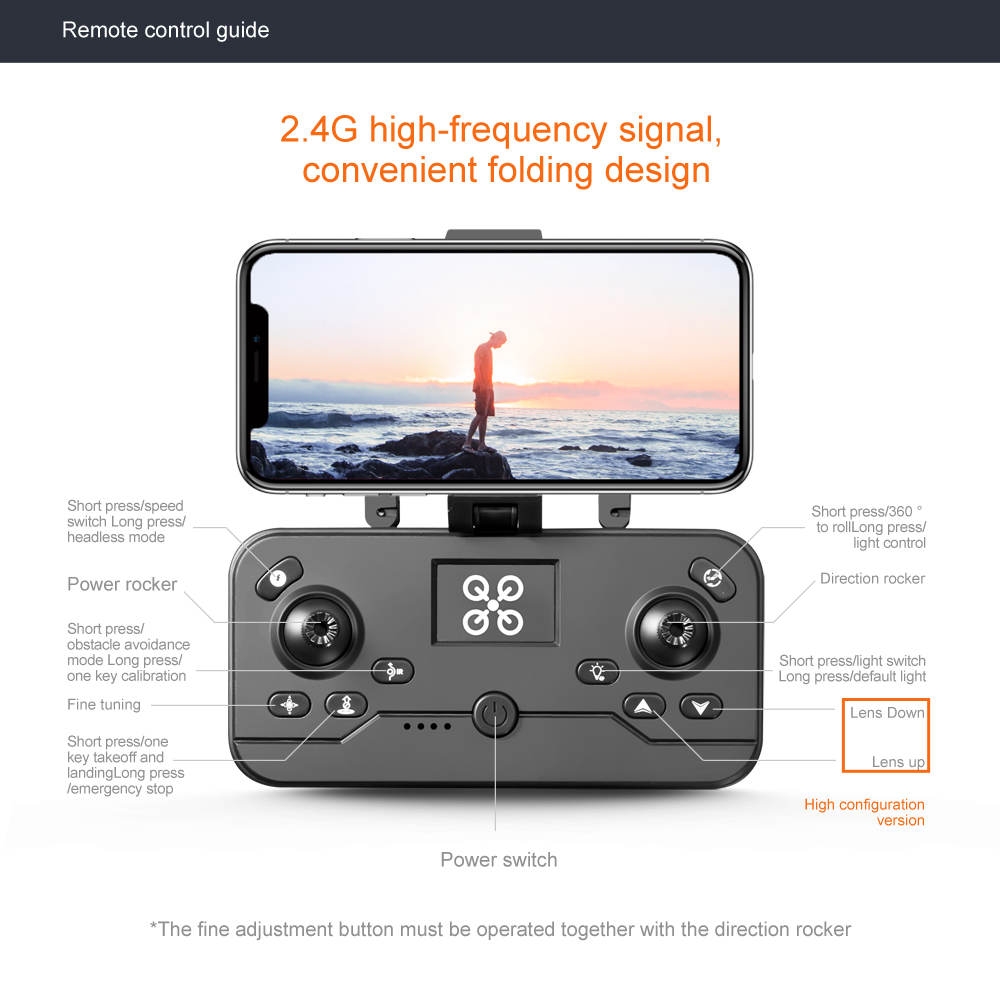 2023 Newst V10 드론 색상 조명 장애물 회피 UAV HD 공중 사진 접이식 원격 제어 항공기 무역 쿼드 콥터