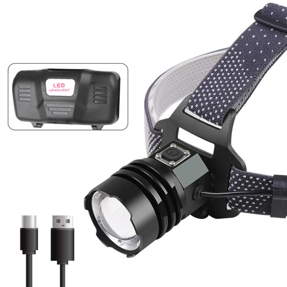 Head lamps 1800LM Bright Headlight XHP160 Powerful LED Headlamp Work Light Torch IPX4 Waterproof High Power USB Fishing Head Lamp Light P230411