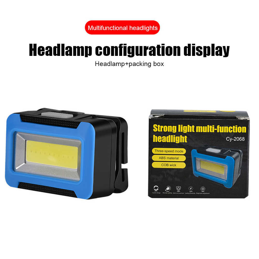 Hoofdlampen Mini Cob LED -koplampen 3 Switch Modi Waterdichte koplamp Super Bright Head Lamp Nood Light Head Flashlight Nieuwe aankomst P230411