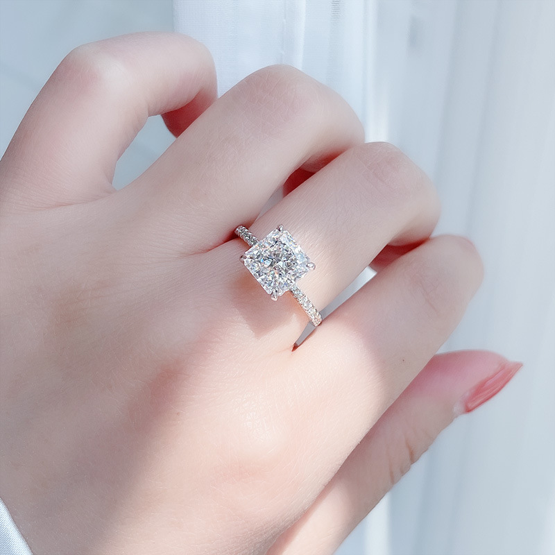 Fleur coupe Moissanite bague en diamant 100% réel 925 en argent sterling fête bague de mariage anneaux pour femmes bijoux de fiançailles de mariée