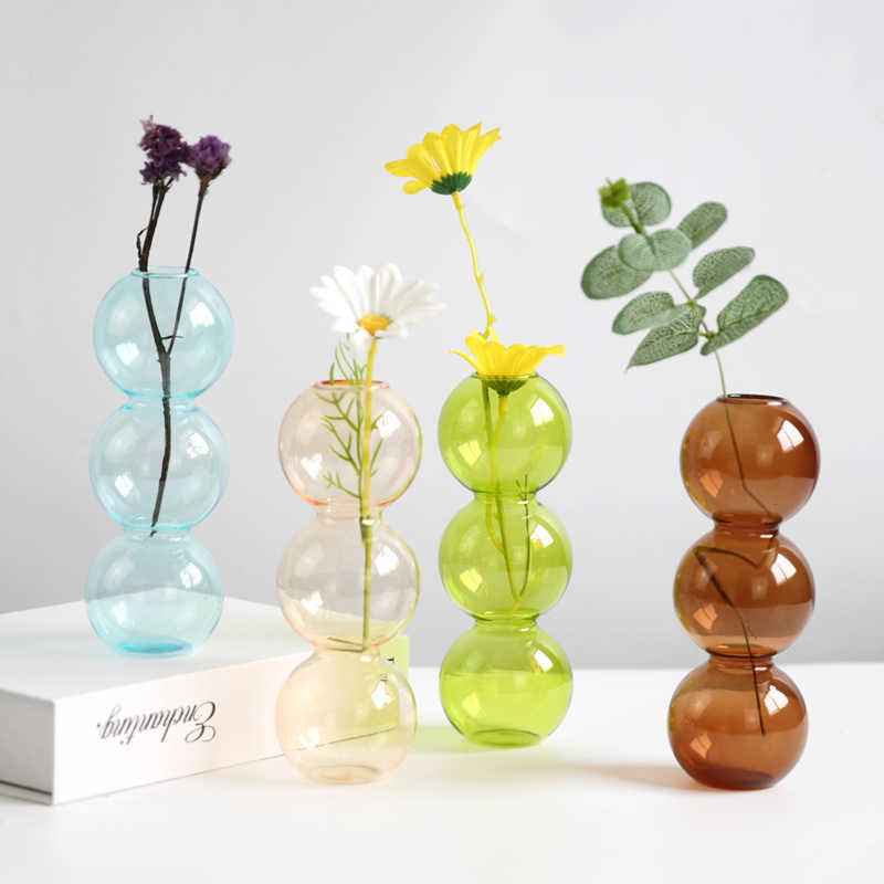 Vasen Arrangement Sphärische Kunst Blume Ornamente Vasen Nordic Kreative Glas Blase Vase Blumendekoration Home Gift Home Decor P230411