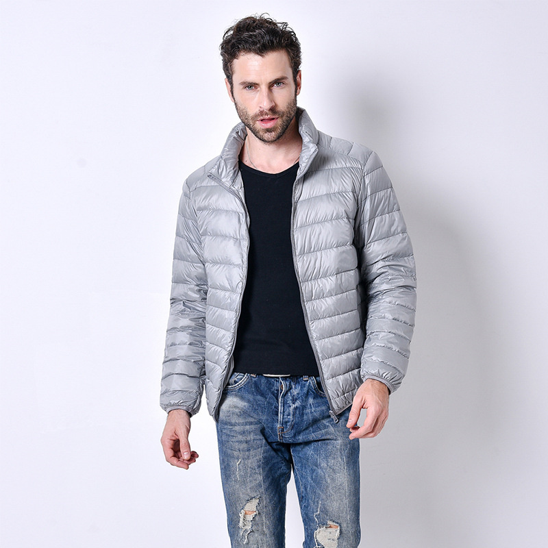 LL nuovo piumino leggero e leggero da uomo con colletto rialzato, cappotto corto casual da uomo di grandi dimensioni, vestibilità slim, cappotto caldo