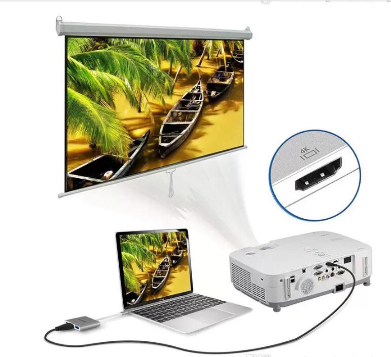 Ses konektörleri USB-C 3.1 Tip-C ila 4K HD-Out 1080p Konektörler Dijital AV Multiport Adaptörü OTG USB 3.0 Hub Şarj Cihazı MacBook 12 için 