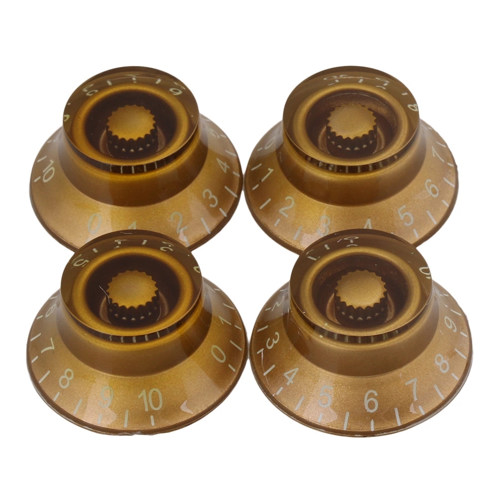 4x Top Hat Transparent Volume Tone Control Knob for Electric Guitar 6mm Dia Hole