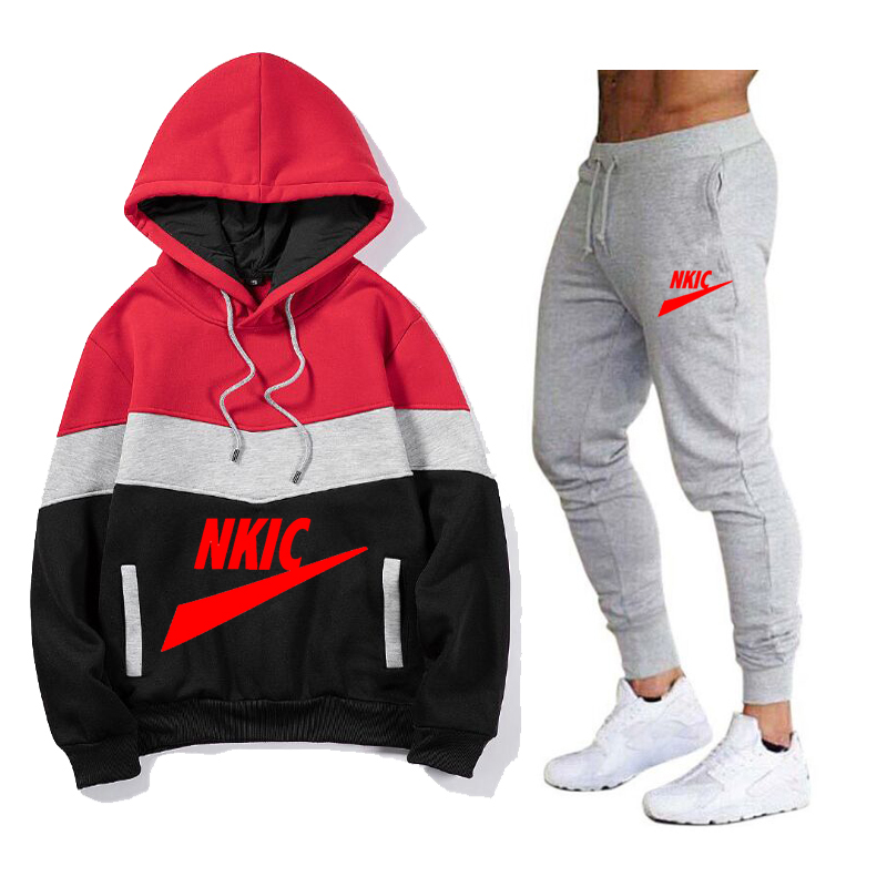 Spring New Men Tracksuits Brand Print Letter Print Fashion Sets Casual Pullover Tracksuit Hoodies Sweatshirts Plus Warm