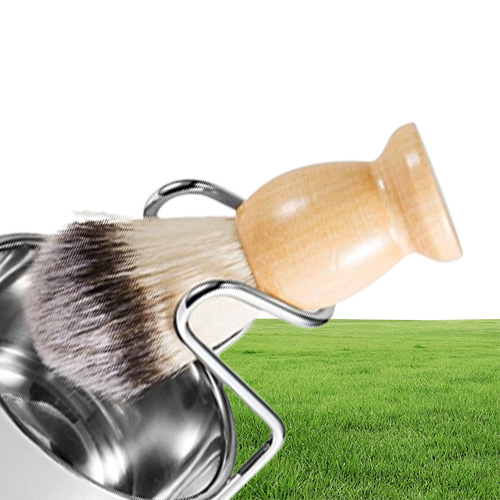 Mäns rakborste set Badger hårhandtag rostfritt stål skål frisör män ansiktsskägg rengöring rakverktyg hha11848315361