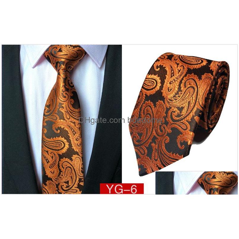 New Design Mens Neck Tie Elegant Man Floral Paisley Neckties 145X8X3.8Cm Classic Business Casual Wedding Drop Delivery Dhu50