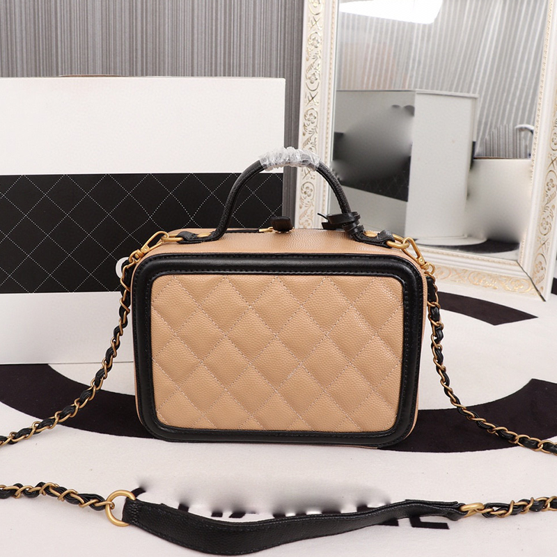 Luxury Designer designer makeup bag Leather purse 2023 New chain shoulder cross-body bags fashion Woman Messenger cosmetic bag lining Large capacity Tote wallet