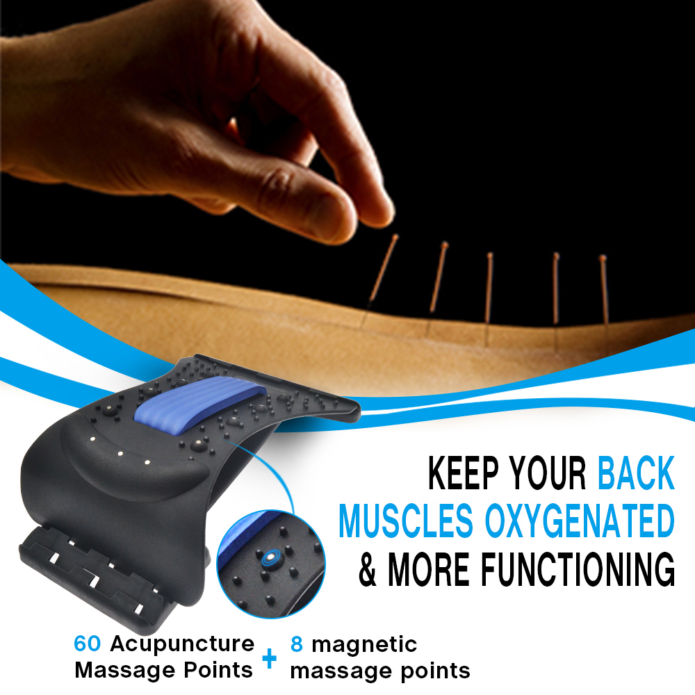 Back Massager Back Stretcher Lower Lumbar Pain With Neck Massage Magnetic Therapy Acupressure Fitness Device Cervical And Spinal Pain Relieve 230411