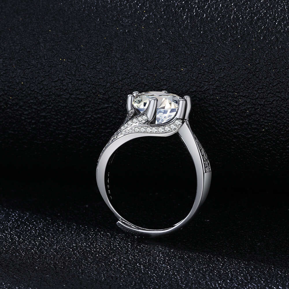 Tiktok Hot Selling Princess Large Dove Egg Luxury 5-carat Imitation for Women High Carbon Mosan Diamond Ring