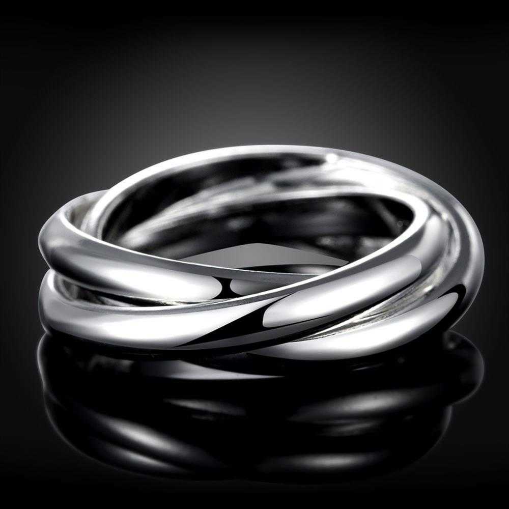 Anéis de banda 925 STERLING PRATA TRÊS Círculos Anéis para Mulheres Moda noivado de Charm Jóias Presente P230411