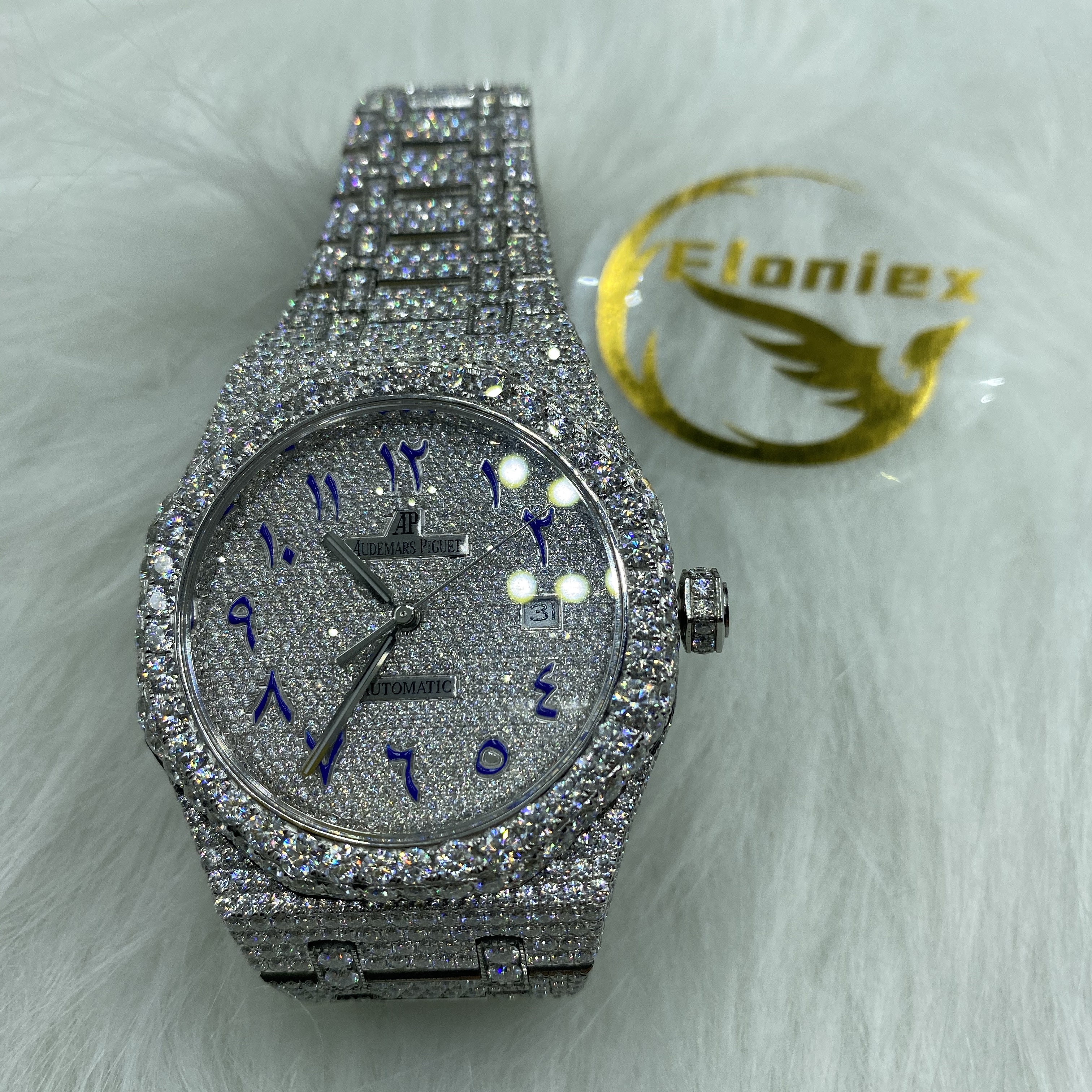 High-end Luxury Bling Full Diamond Stainless Steel Mechanical Watches Custom Men Women Watch VVS Moissanite Hip Hop Iced Out