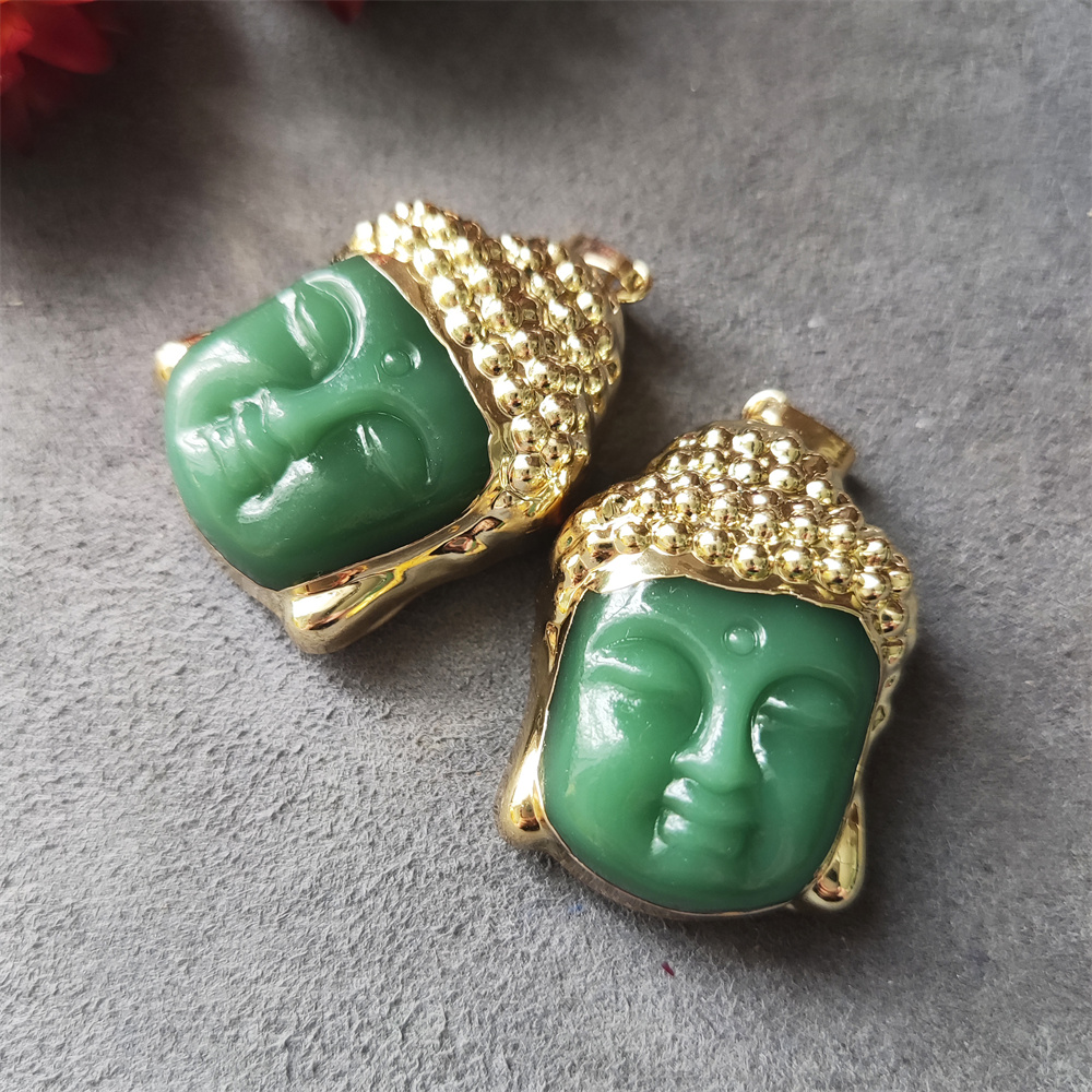 Fashion Smiling Buddha Head Pendant Religious Leshan Giant Buddhism Full Rhinestone Paved Charm for Necklace Jewelry DIY Making