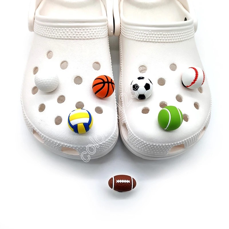 7 soorten bal PVC-schoen Charms Sandalen Decoratie voor Croc Kids Favors Kawaii Cute X-Mas Gift Shoe Accessoires