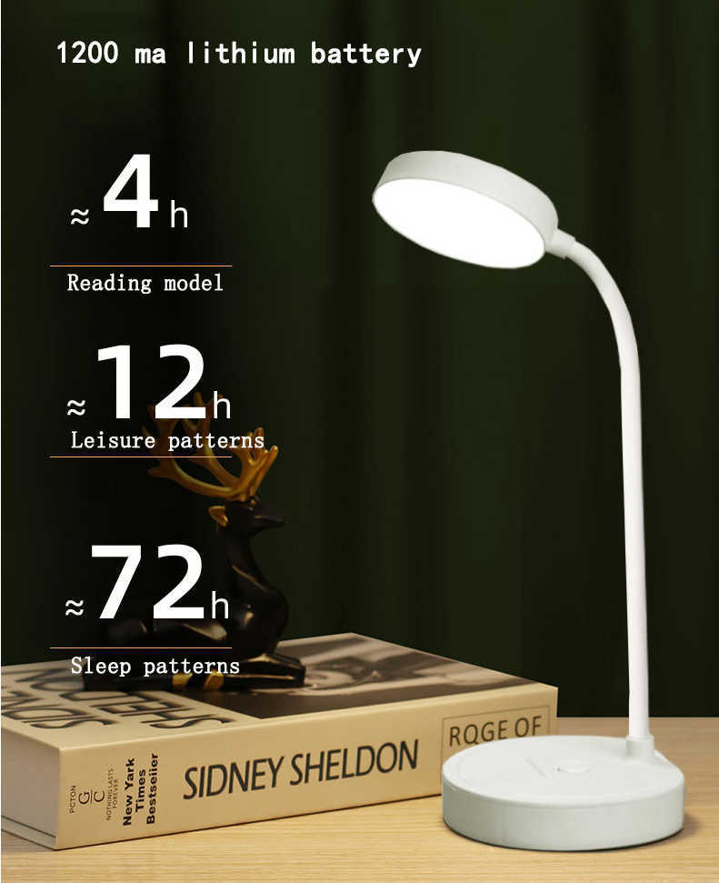 Bureaulampen bureaulamp led oogbescherming studie slaapkamer laadplug kleine leeslampje van de kop van een bedlampdecoratie p230412