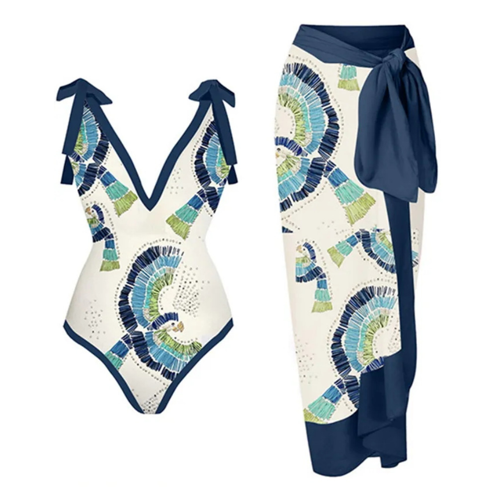 Dames badmode vrouw Retro zwempak vakantie strandkleding gedrukte strandjurk vintage designer badpak zomer surfkleding