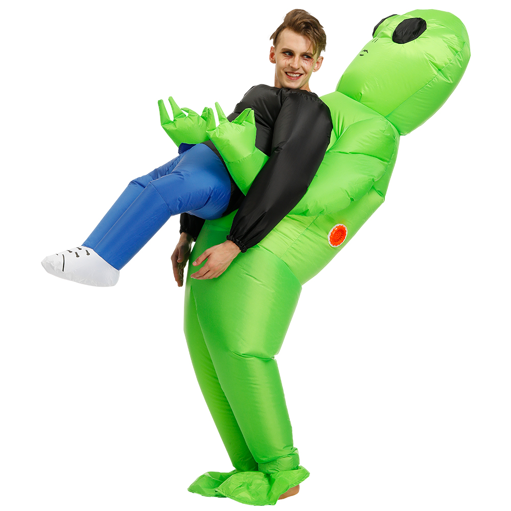 Kids Adult ET Alien Inflatable Costume Anime Suits Dress Mascot Halloween Party Mascot Costumes for Man Woman Boys Girls