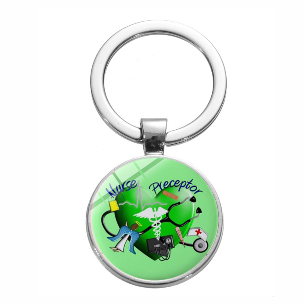 Fashion Key Rings Custom Glass Medical Design Hospital Keychain voor verpleegkundige arts -accessoires