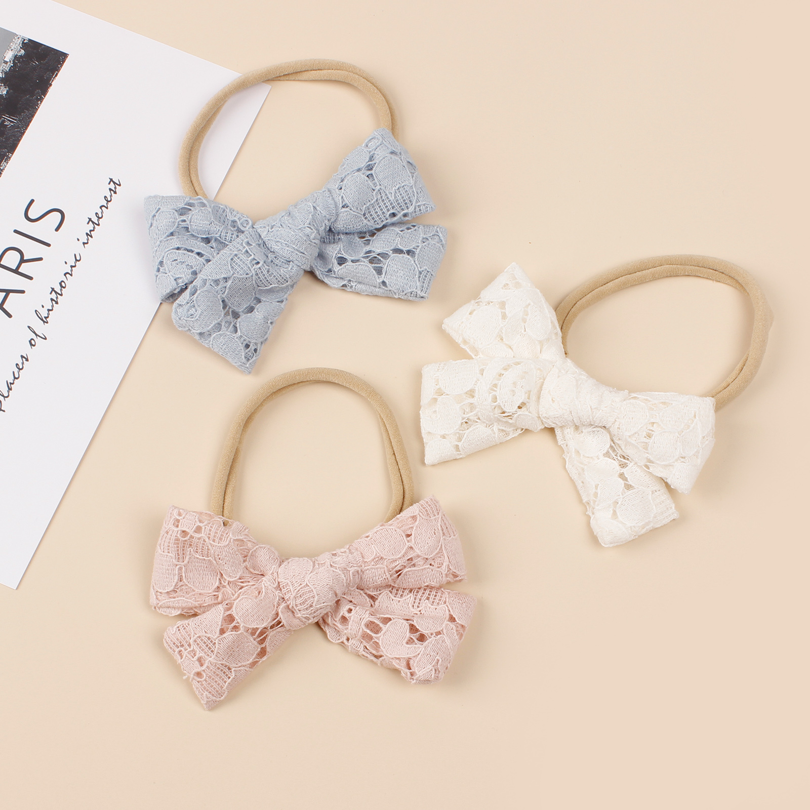 ins Kids Girls Hollow Lace Bowknot Hair Clip Handtied Bows Hairpins Barrettes