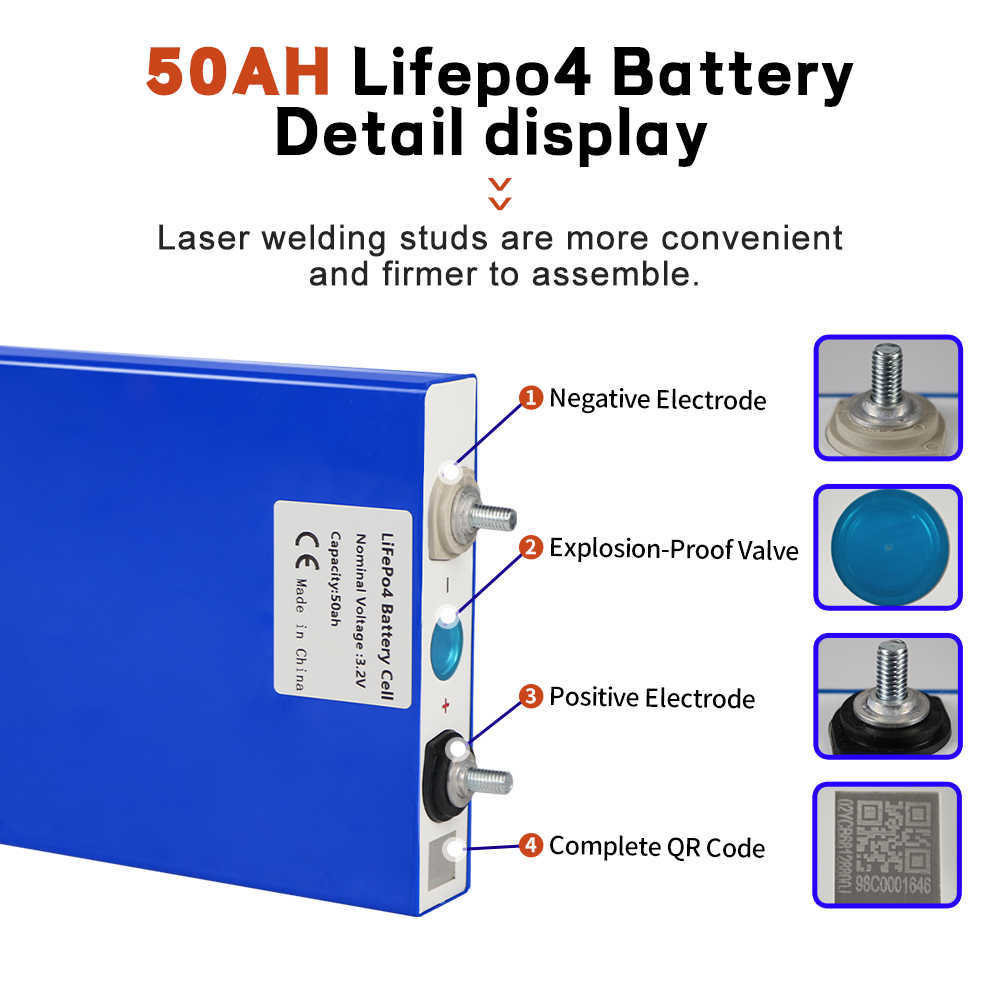 Klasa A bateria 50AH LifePo4 Zupełnie Nowy ładowalny akumulator fosforanowy z żelaza z żelaza
