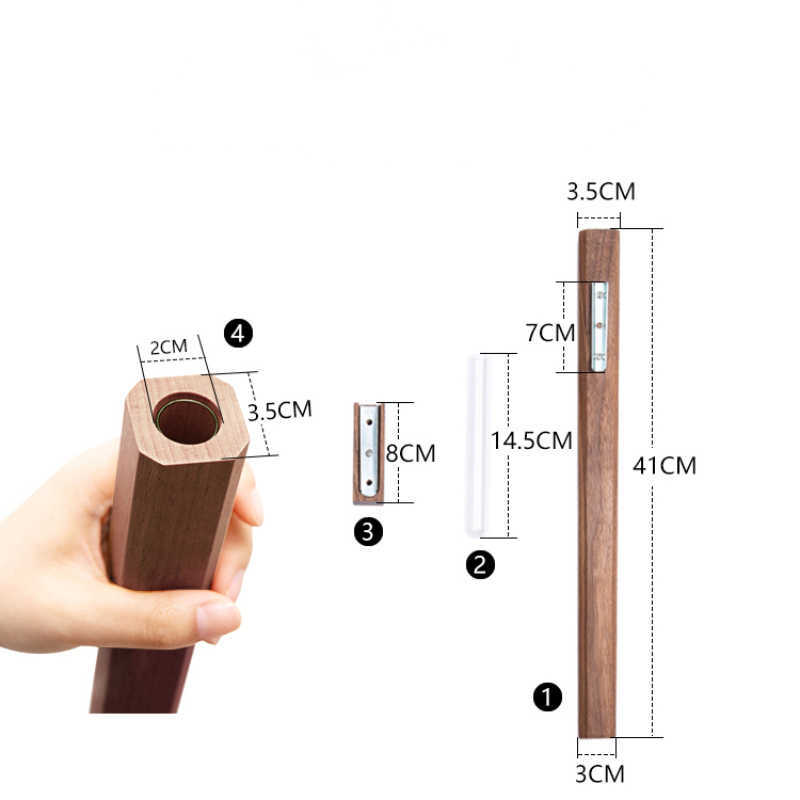 Vases Bois tenture murale Vase nordique Simple solide hydroponique chinois traditionnel Zen bonsaï bouteille en verre bois massif 41 cm P230411