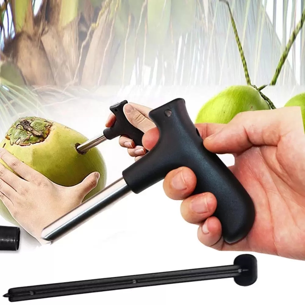 Outils pour fruits et légumes 1 pièce ouvre-noix de coco en acier inoxydable, perceuse d'ouverture, outil de trou de coupe, outils d'ouverture de fruits, outil de trou de couteau Durable, accessoires de cuisine