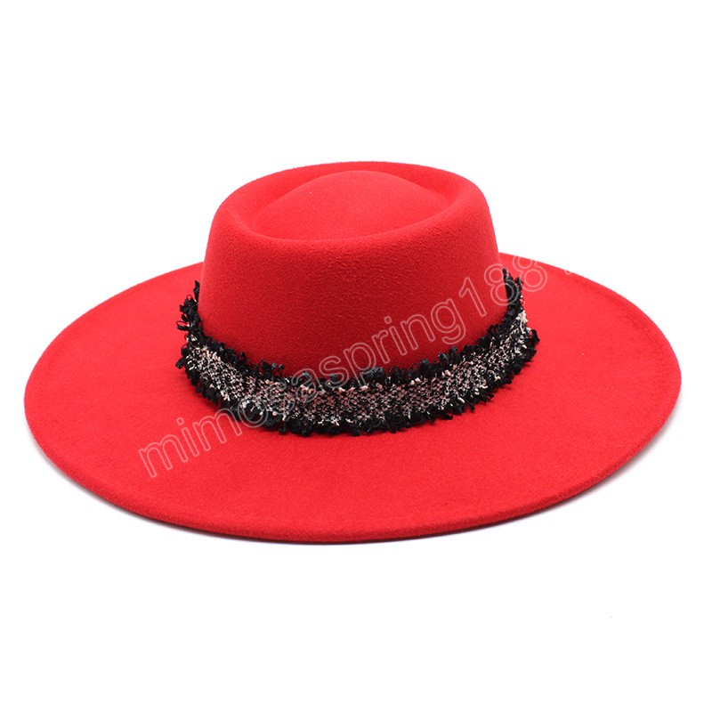 Fedoras chapeau pour femme homme 9.5 cm à large bord église mariage décorer chapeau formel classique melon Jazz casquette Feminino Gorra