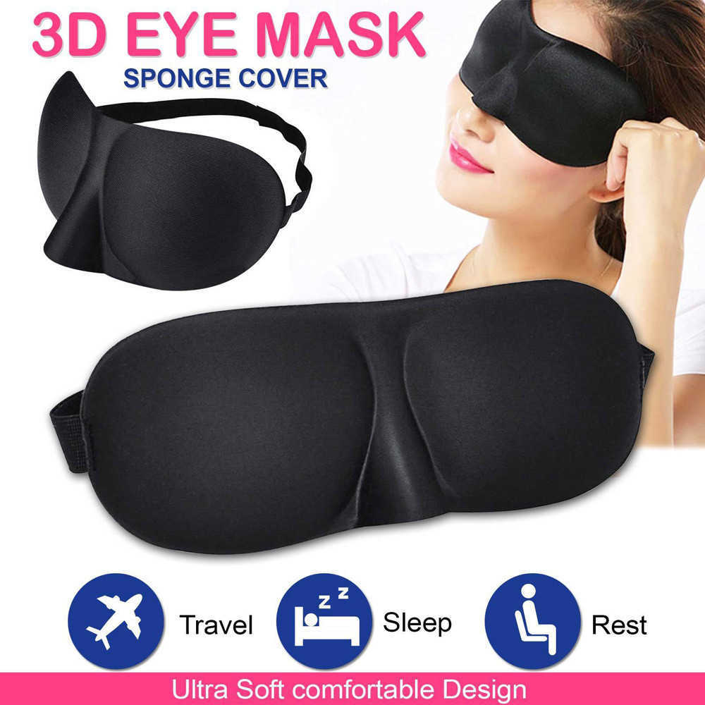 Sömmasker 1st 3D Sleep Mask Natural Sleeping Eye Mask Eyeshade Cover Shade Eye Patch Women Men Soft Portable Blindbind Travel Eyepatch J230602