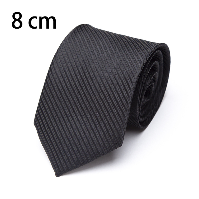 New Mens Tie 8cm 7cm 6cm Classic Black Slim Ties for Men Accessories Neckties Wedding Party Formal Dress Casual Solid Gifts Tie