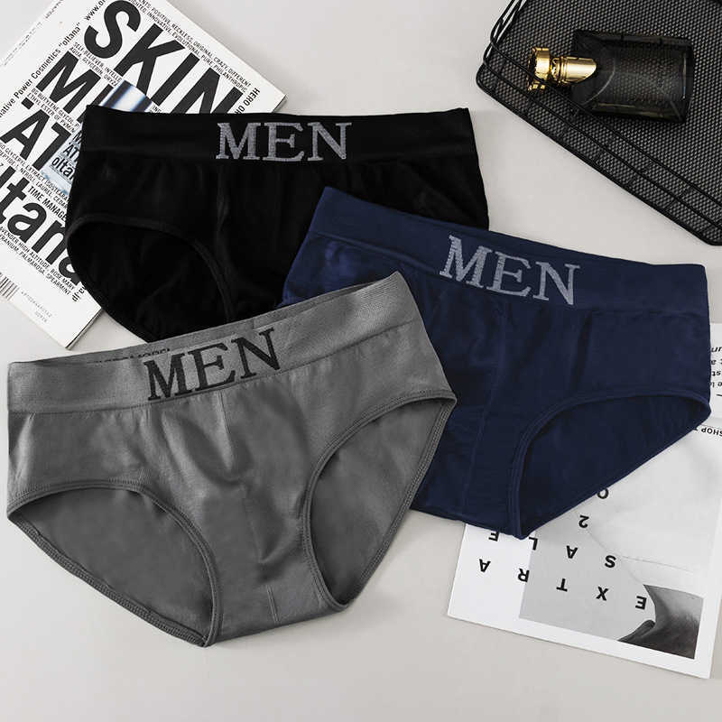 Underpants Men's Briefs Underwear Sexy Man Panties MEN Letter print Underpants Breathable Comfortable Male Black Bikini Shorts NEW W0412
