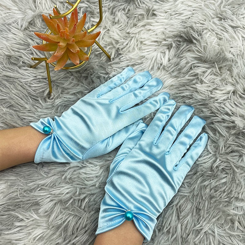 Женщины атласные короткие сексуальные перчатки солнцезащитные крема летние анти-UP-эластичные тонкие рукавицы