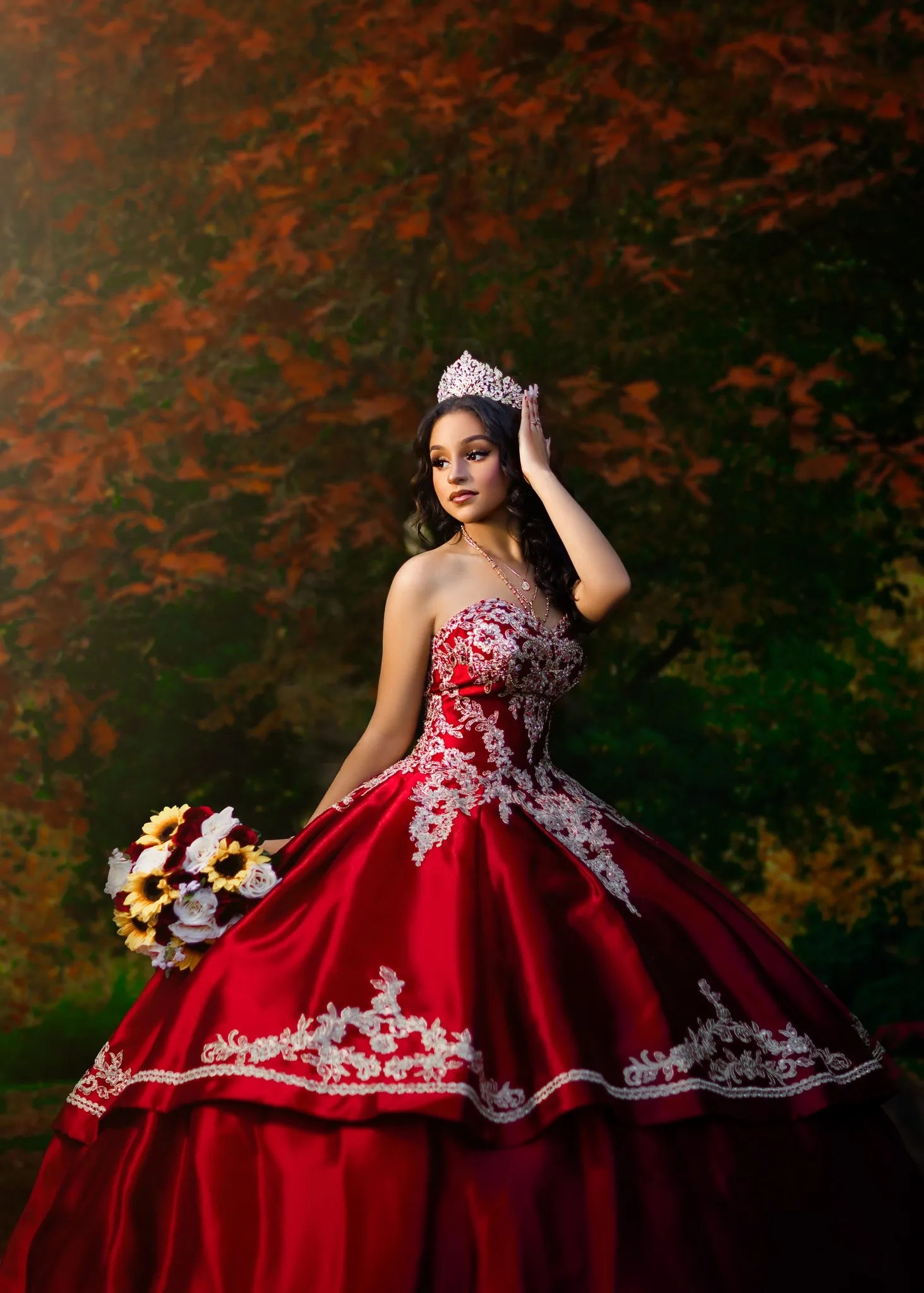 Gorgeous Red Quinceanera Dresses Sweetheart Lace Appliqued Sweet 16 Dress Beaded Pageant Gowns vestidos de 15