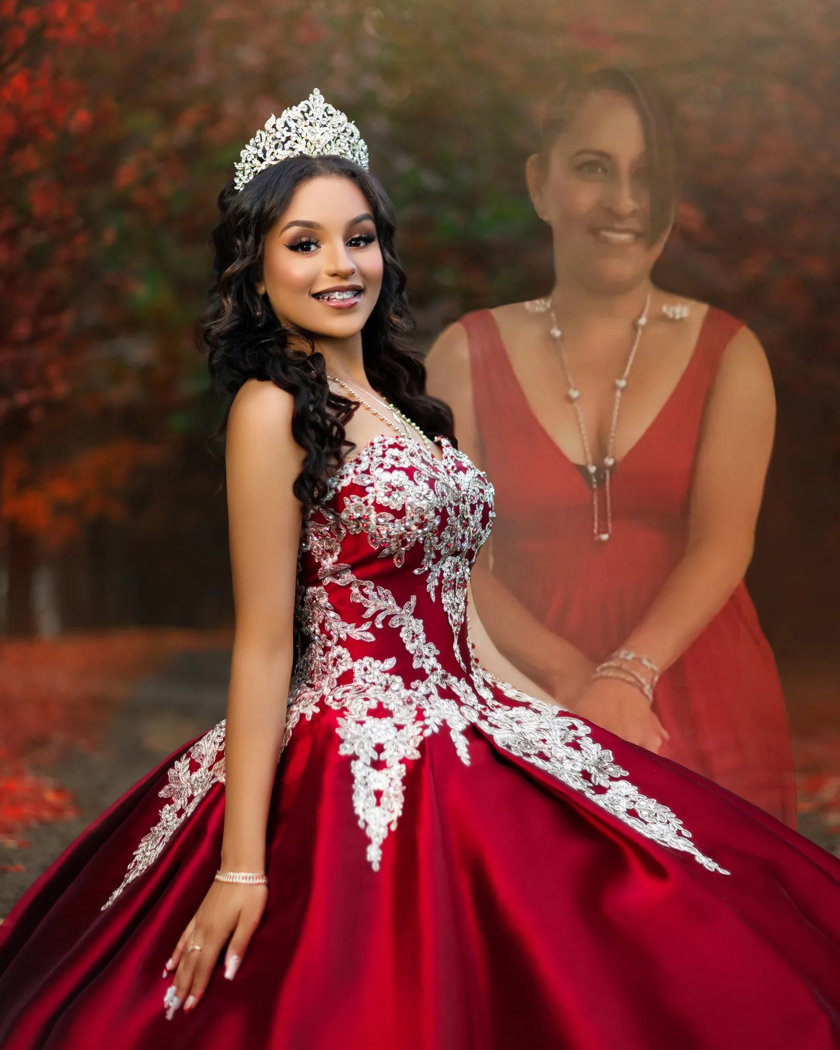Gorgeous Red Quinceanera Dresses Sweetheart Lace Appliqued Sweet 16 Dress Beaded Pageant Gowns vestidos de 15