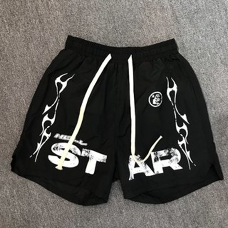 Hellstar Studios Shorts Breattable Kne Length Short Pants Sportwear Jogging Basketball Pant Män Kvinnor Plus Size Fitness Skateboard Trackpants Byxor