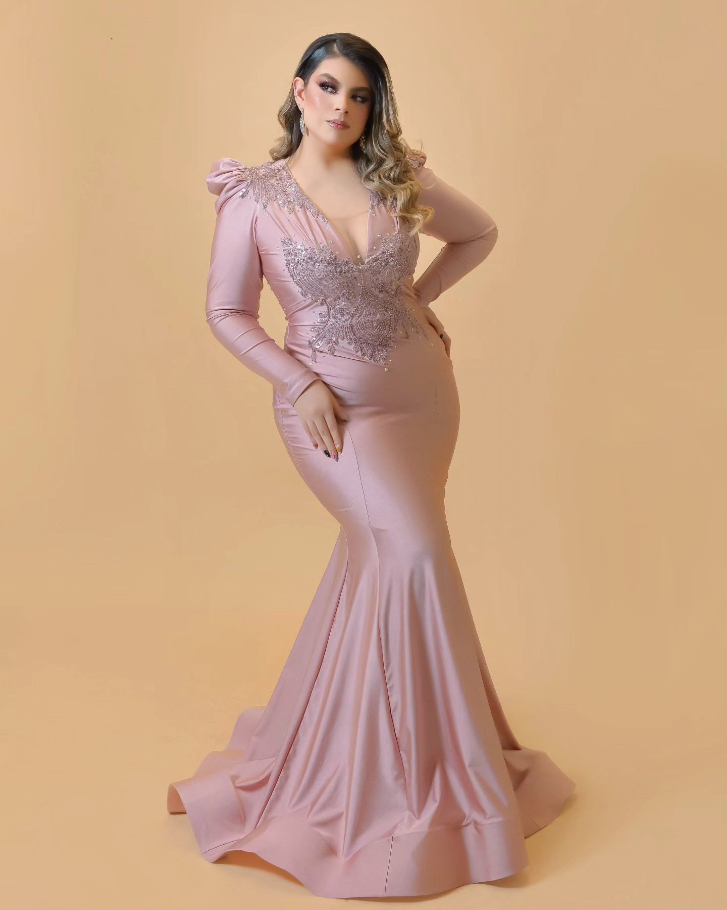 2023 nov Aso Ebi Arabiska spetspärlade sjöjungfrun Mor till brudklänningarna Satin Evening Prom Formal Party Birthday Celebrity Mother of Groom Gowns Dress ZJT007