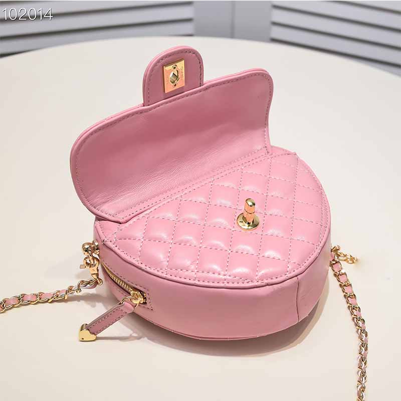 10A cross body bag Woman love purse Chain Crossbody Bag Designer Handbag Leather Shoulder Bag Brands Mini Heart Love bag With Gold Sling Chain 17CM Cheap Luxury Bag